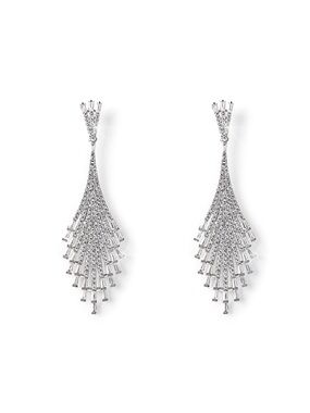 White Gold Plated Made W Swarovski Crystal Women's Earrings Bridal Jewelry